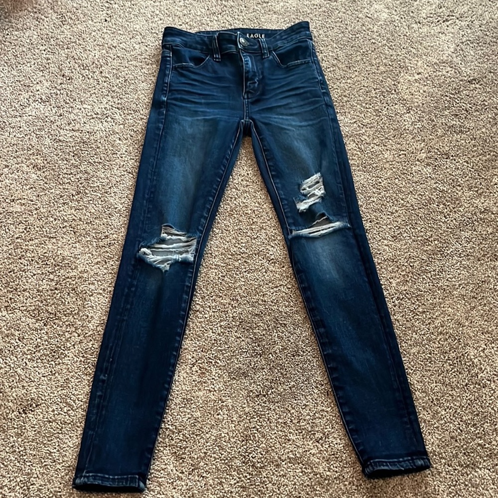 USED American Eagle jeans, size 00 short next level stretch